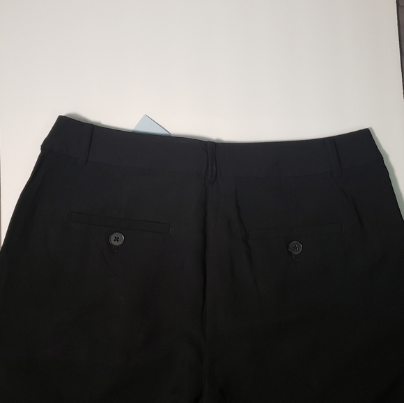Loft Outlet Black Cuffed Trousers Size 10 Petite Tapered Leg Pants - Picture 4 of 5